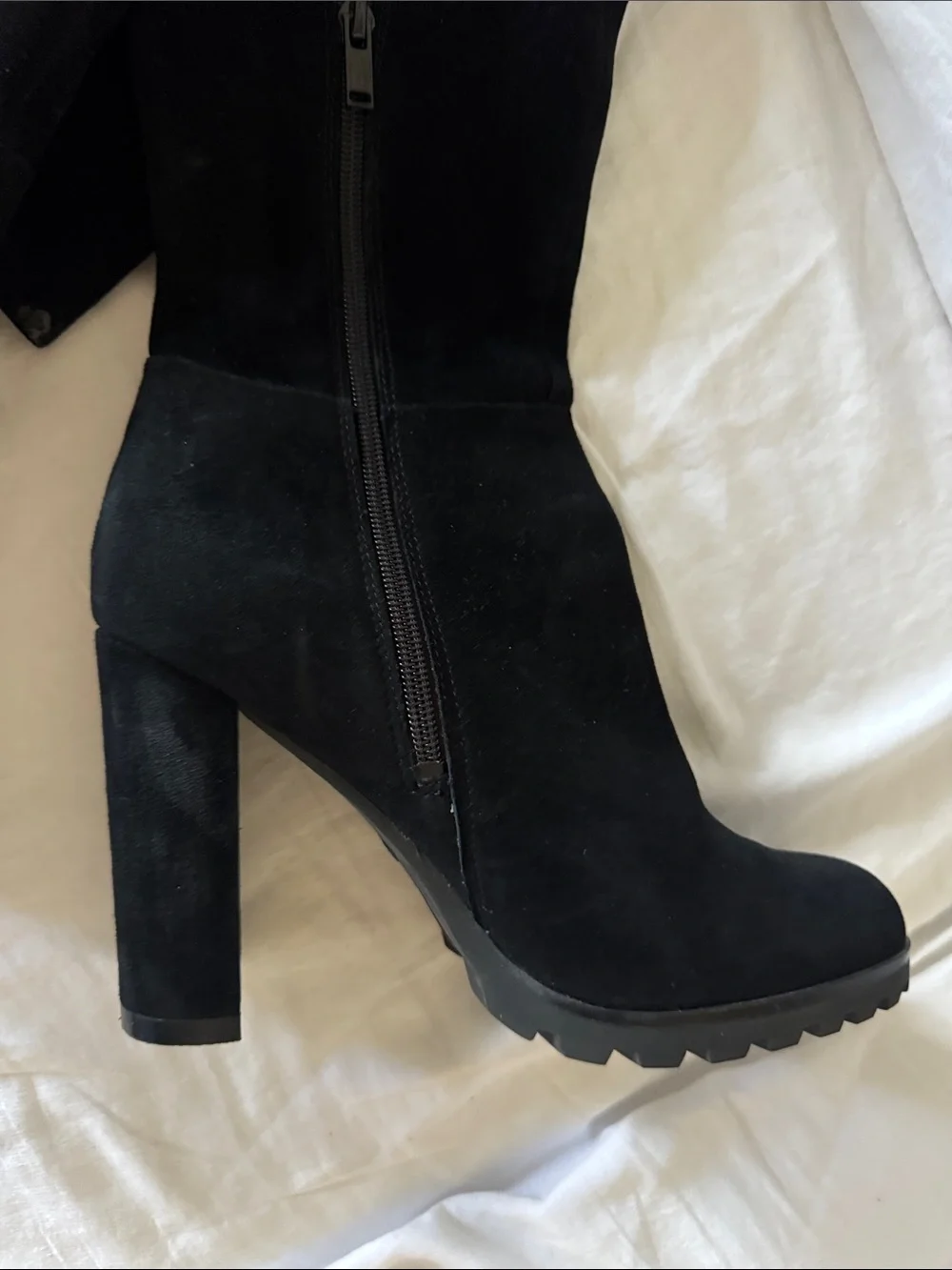 Aldo Black Suede Over-the-Knee Platform Boots